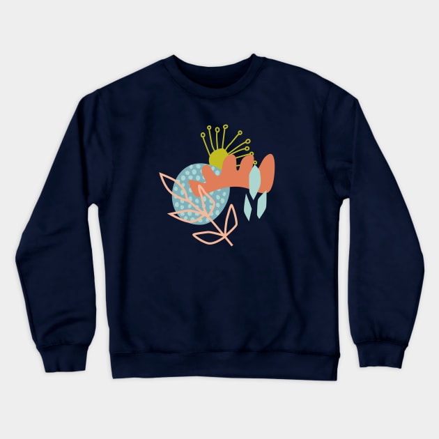 Mid-Century Abstract Floral Crewneck Sweatshirt by latheandquill